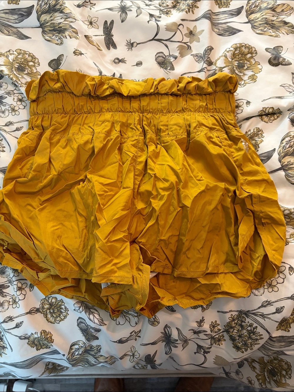 Free people Women’s Mustard Paperbag Waist Shorts